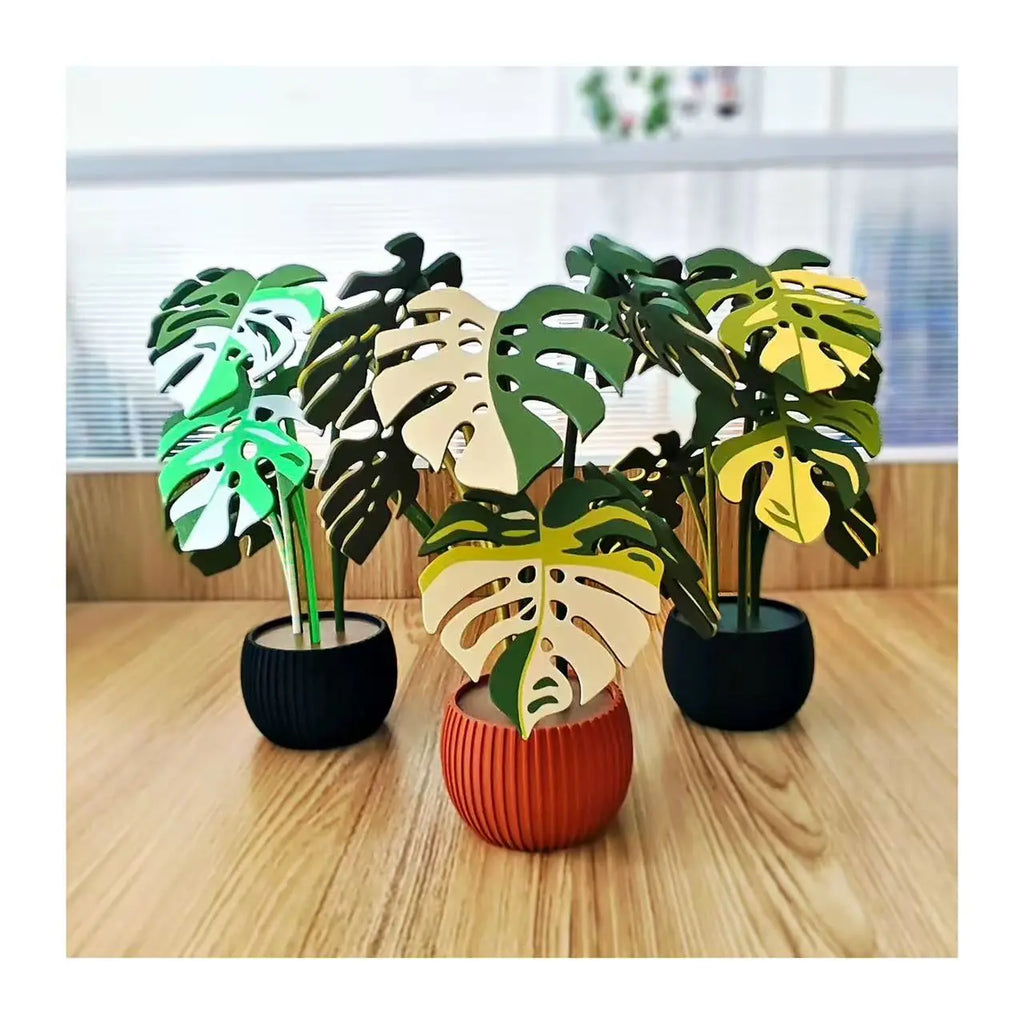 Mini Multi-Color Simulated Monstera Plant Magnetic Coaster