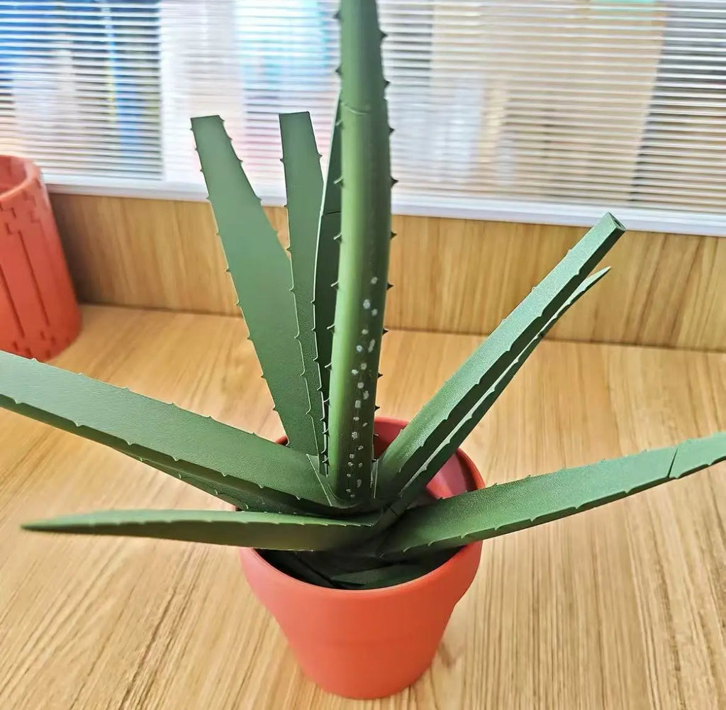 Simulated Aloe Vera Planter Ballpoint Pen with Magnetic Feature