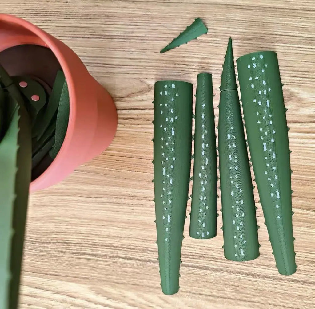 Simulated Aloe Vera Planter Ballpoint Pen with Magnetic Feature