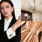 Vintage Gold Tone Metal Floral Cuff Button Covers