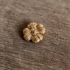 Vintage Gold Tone Metal Floral Cuff Button Covers