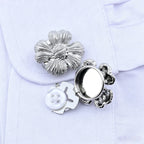 Vintage Gold Tone Metal Floral Cuff Button Covers