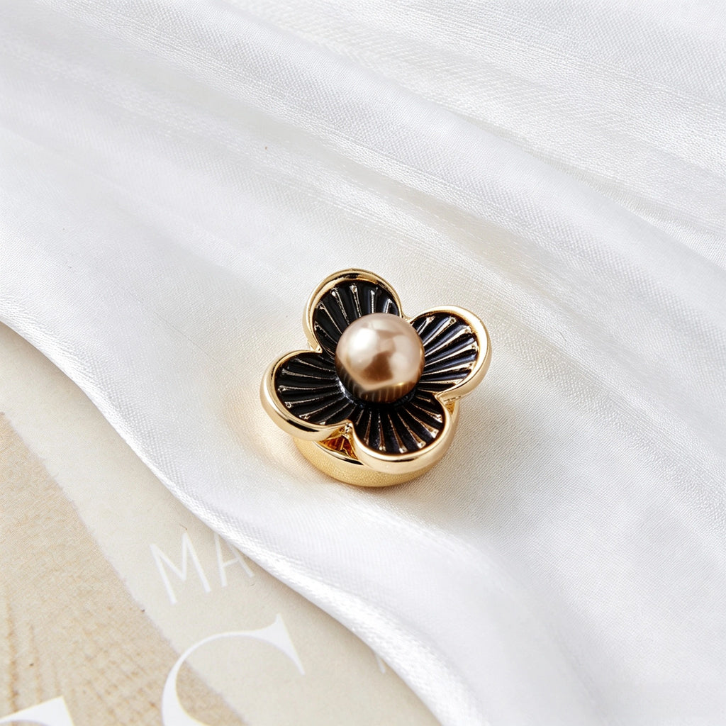 New Vintage Faux Enamel Floral Cuff Button Covers