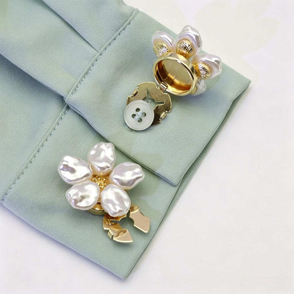 French Baroque Pearl Shirt Button Covers