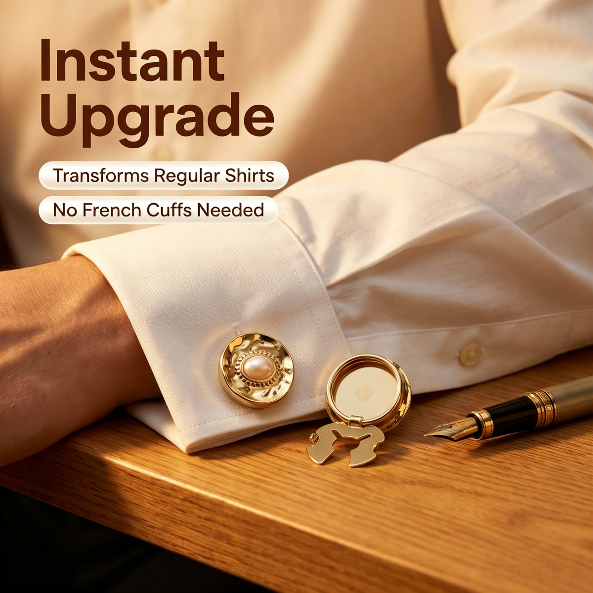 Western Geometric Pearl Clip-On Cuff Button Covers