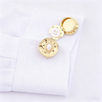 Western Geometric Pearl Clip-On Cuff Button Covers