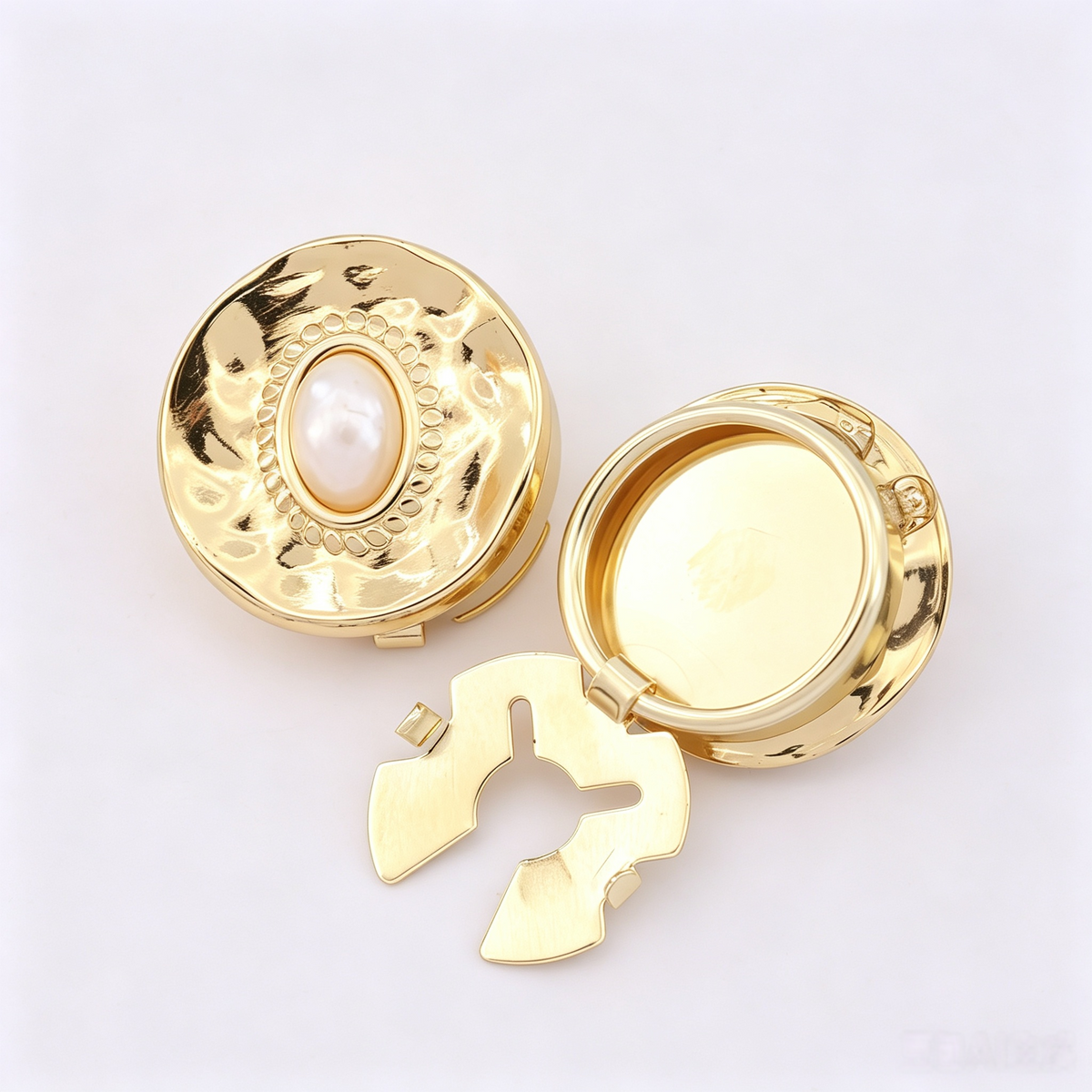 Western Geometric Pearl Clip-On Cuff Button Covers