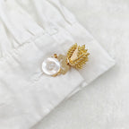 Vintage Gold Tone Sculpted Wheat Button Covers