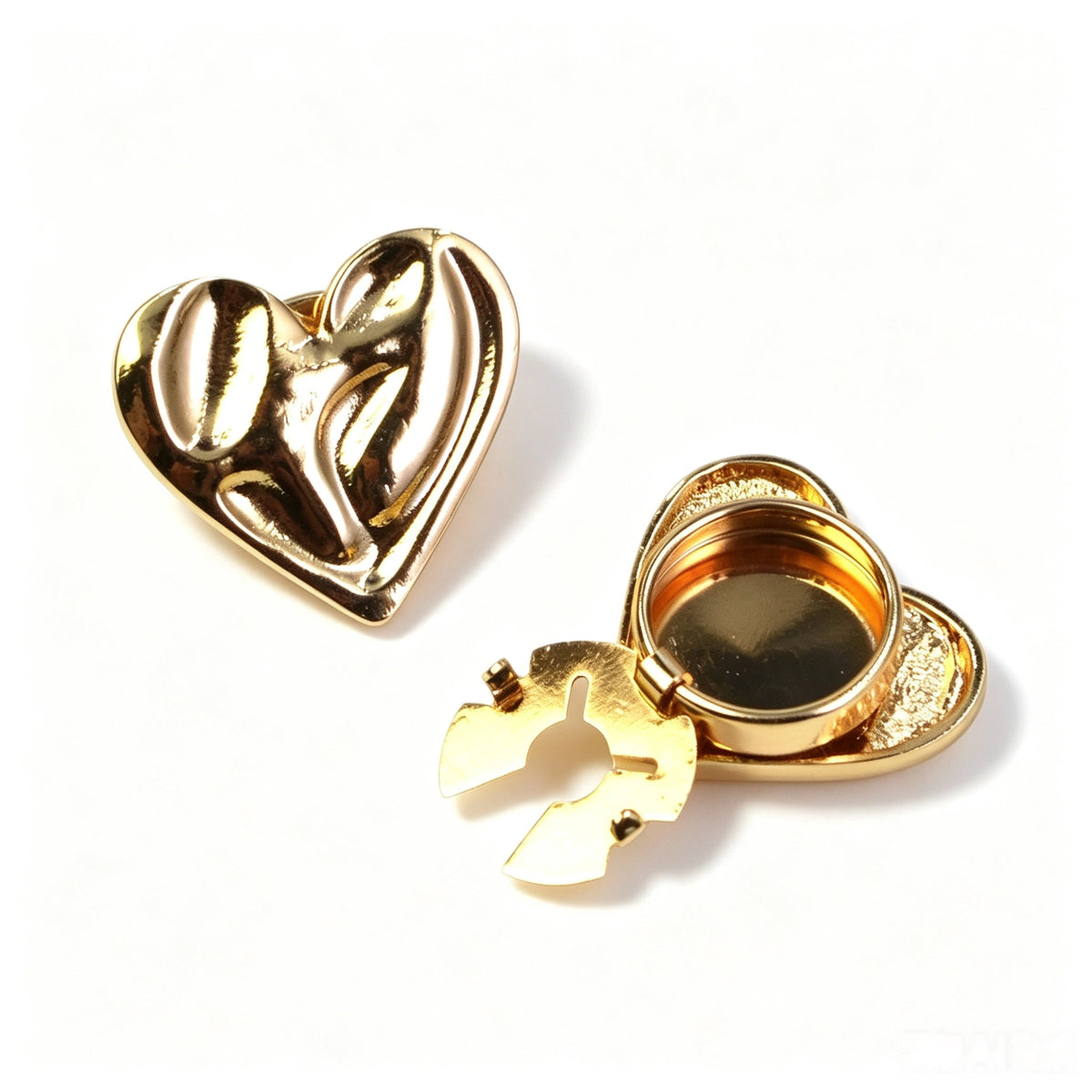 Stylish Metal Heart Shirt Button Covers