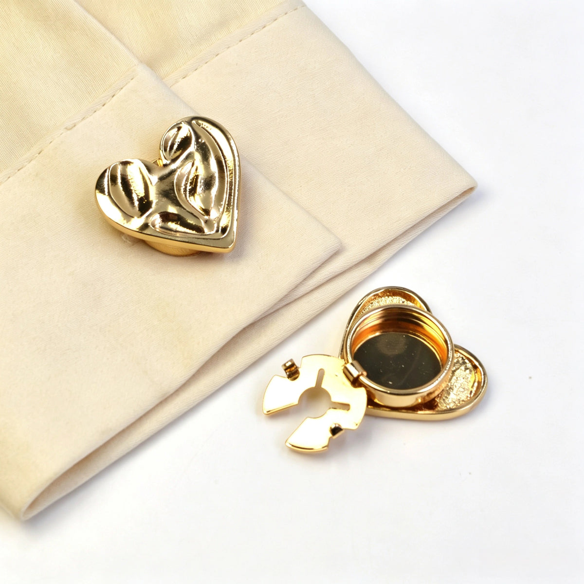 Stylish Metal Heart Shirt Button Covers