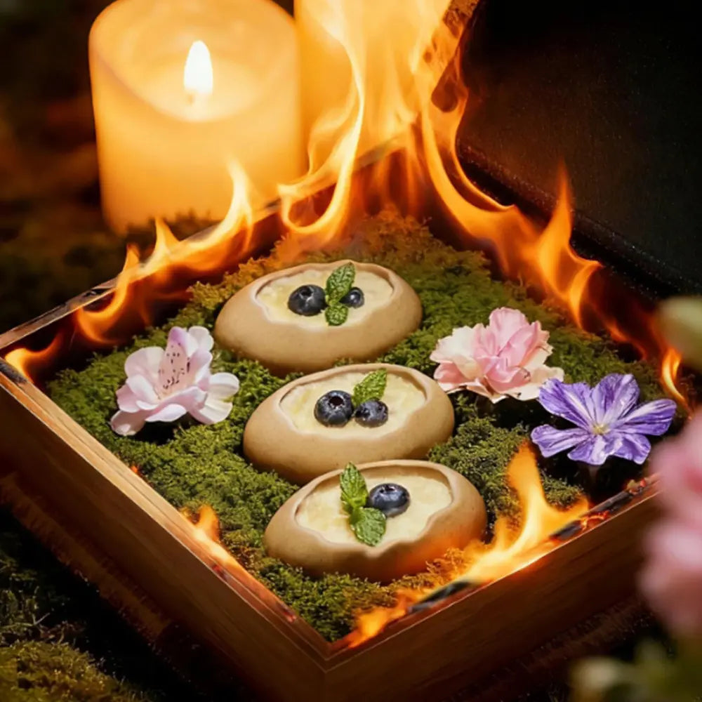 Creative Plating with Unique Ambience: Magic Book Shaped Flame Dinner Plate
