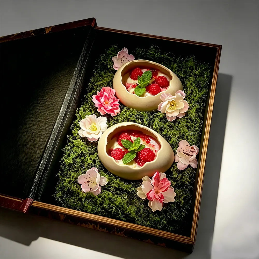 Creative Plating with Unique Ambience: Magic Book Shaped Flame Dinner Plate