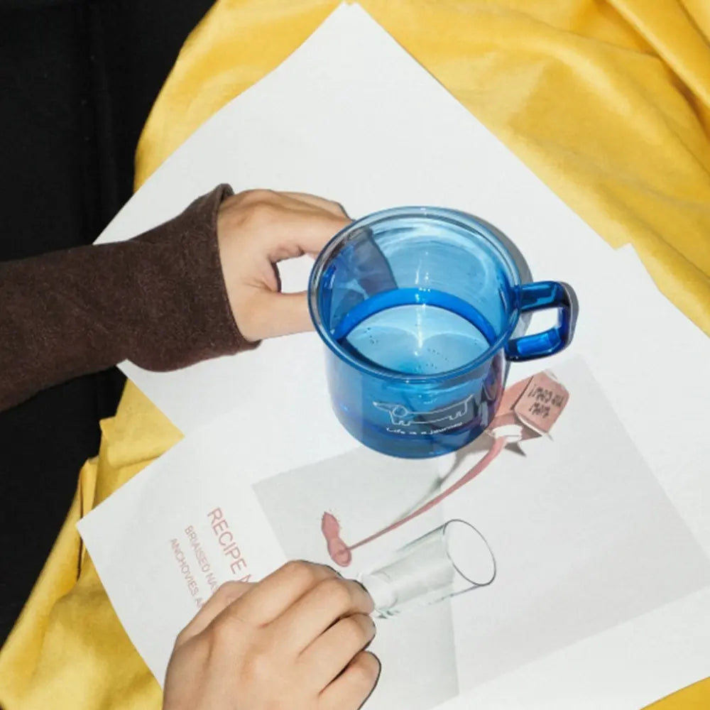 ins/Creative Ins Style Colored High Borosilicate Glass Mug, Original Minimalist Heat-resistant Coffee & Water Cup