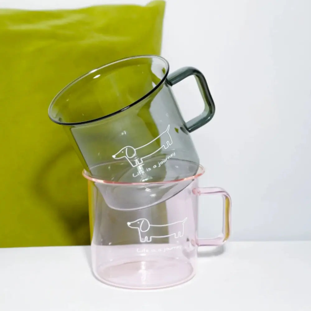 ins/Creative Ins Style Colored High Borosilicate Glass Mug, Original Minimalist Heat-resistant Coffee & Water Cup