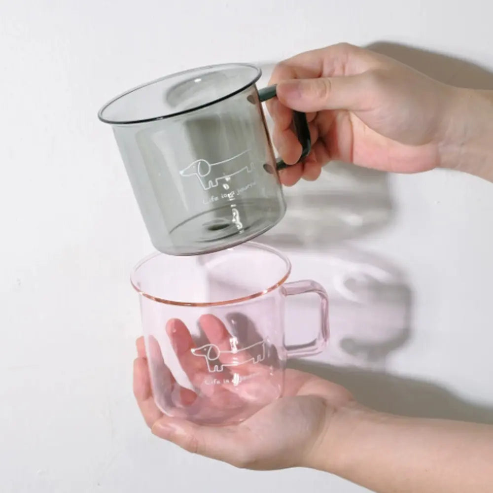 ins/Creative Ins Style Colored High Borosilicate Glass Mug, Original Minimalist Heat-resistant Coffee & Water Cup