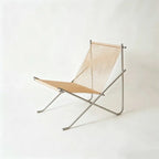 Nordic Minimalist Leisure Chair, Woven Rope Single Recliner with Stainless Steel Frame, Outdoor Balcony Furniture