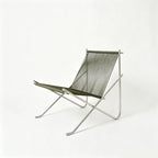 Nordic Minimalist Leisure Chair, Woven Rope Single Recliner with Stainless Steel Frame, Outdoor Balcony Furniture