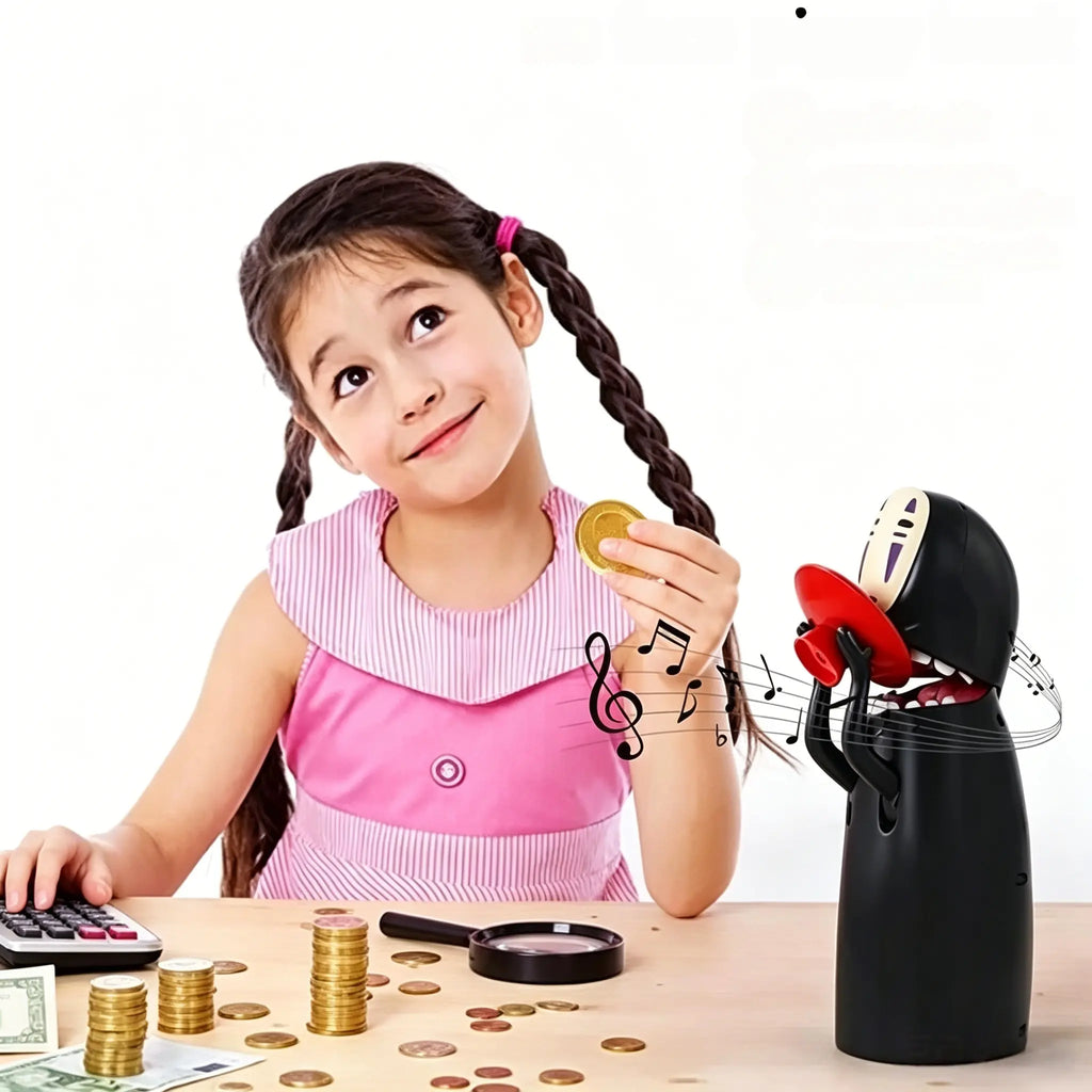 No Face Coin Bank - Personalized Piggy Bank for Adults Kids - Auto Eat Coin Saving Money Bank for Christmas Birthday Gift （Battery Not Included）