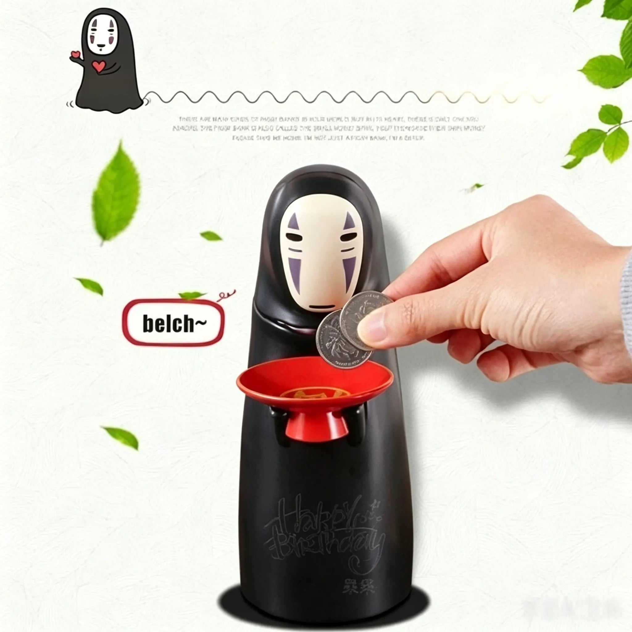No Face Coin Bank - Personalized Piggy Bank for Adults Kids - Auto Eat Coin Saving Money Bank for Christmas Birthday Gift （Battery Not Included）