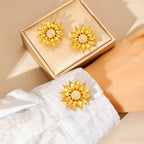 Sunflower Floral Cuff & Collar Button Covers