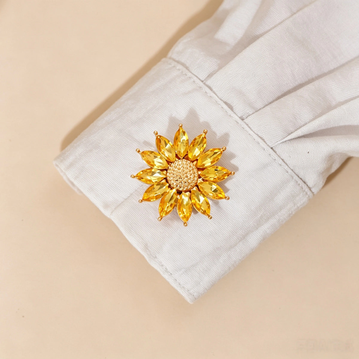 Sunflower Floral Cuff & Collar Button Covers