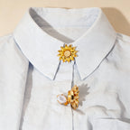 Sunflower Floral Cuff & Collar Button Covers