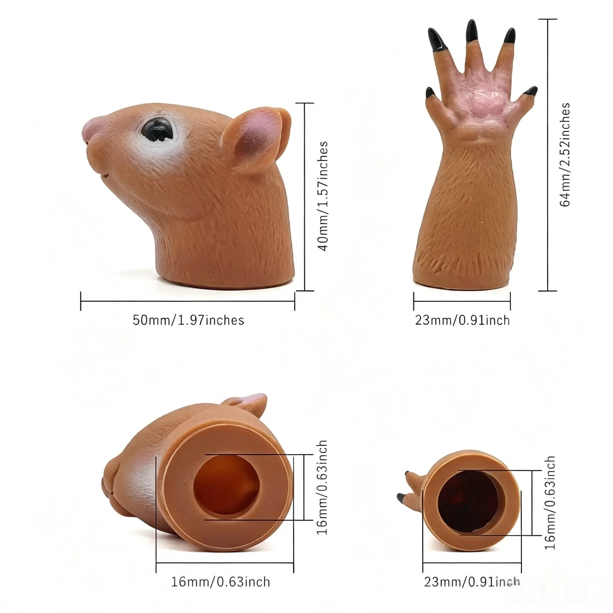 Funny Squirrel Finger Puppets Prank Toy for Keyboard