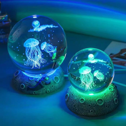 Creative glowing ocean jellyfish crystal ball