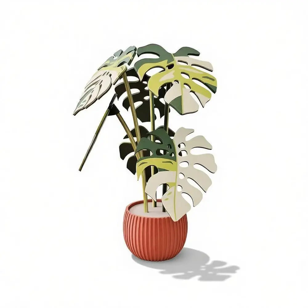 Mini Multi-Color Simulated Monstera Plant Magnetic Coaster