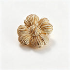 Vintage Gold Tone Metal Floral Cuff Button Covers