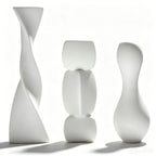 Creative Irregular Art Vase, Nordic Geometric White Ceramic Vase for Dried Flowers, Home Desktop Décor