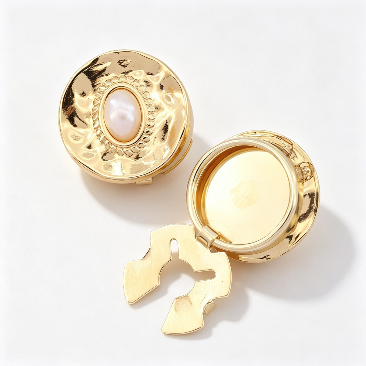 Western Geometric Pearl Clip-On Cuff Button Covers