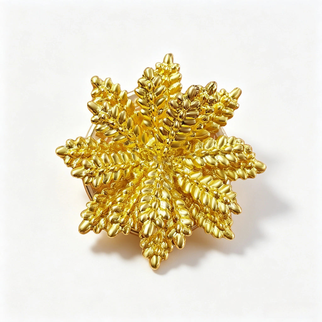 Vintage Gold Tone Sculpted Wheat Button Covers
