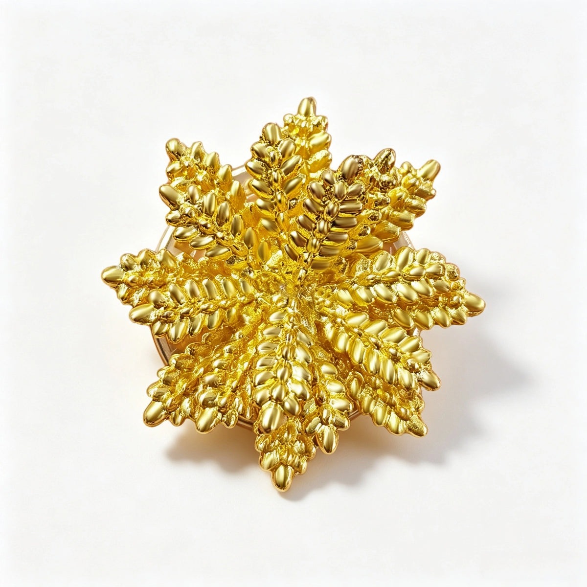 Vintage Gold Tone Sculpted Wheat Button Covers