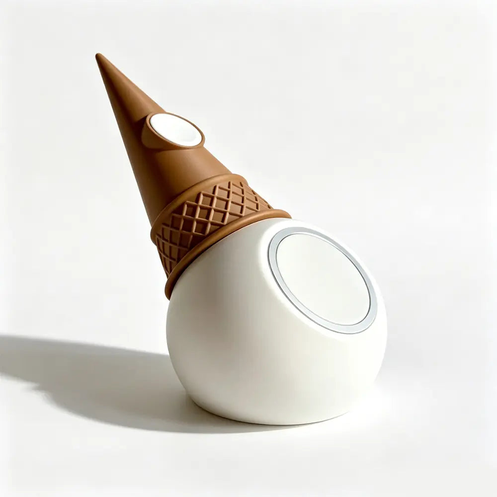 Novelty Ice Cream Cone Shaped Charging Holder, 2-in-1 Base for Apple MagSafe Wireless Charger